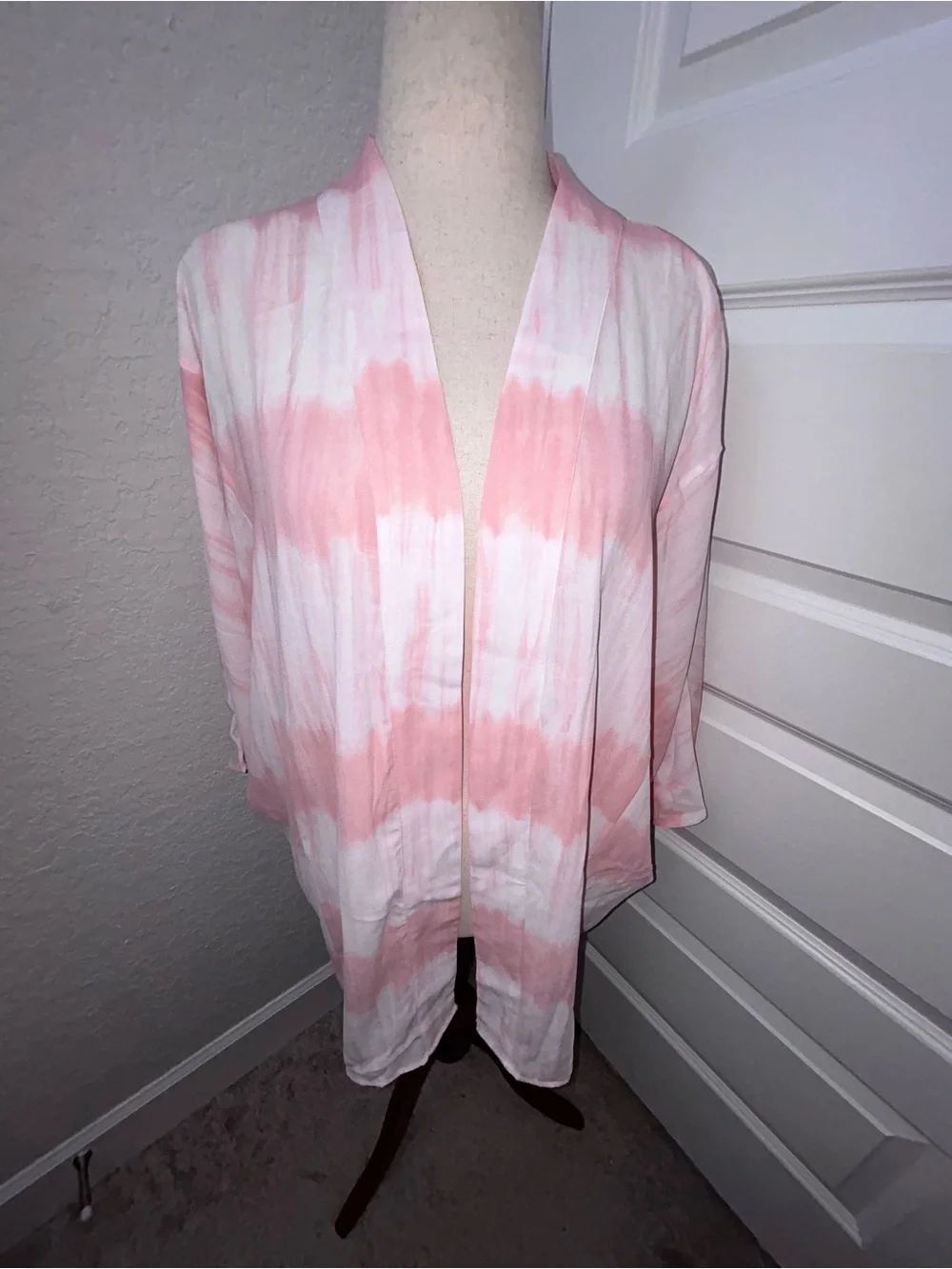 Lane Bryant Kimono Tie Dye Print Open Front Shawl Blouse Shirt Top